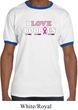 Mens Breast Cancer Awareness Shirt I Love Boobies Ringer Tee T-Shirt