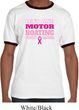 Mens Breast Cancer Awareness Shirt Motor Boating Ringer Tee T-Shirt