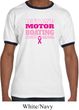 Mens Breast Cancer Awareness Shirt Motor Boating Ringer Tee T-Shirt
