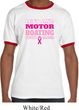 Mens Breast Cancer Awareness Shirt Motor Boating Ringer Tee T-Shirt