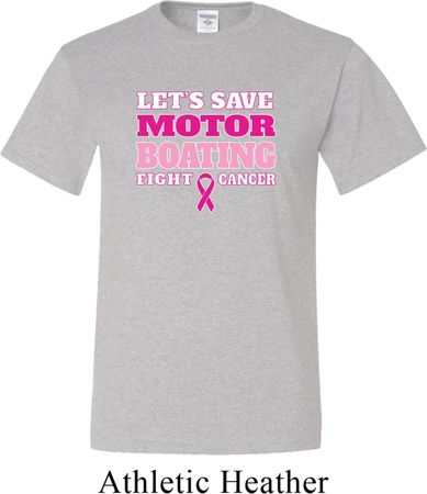 Mens Breast Cancer Awareness Shirt Motor Boating Tall Tee T-Shirt