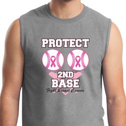 Mens Breast Cancer Awareness Shirt Protect 2nd Base Muscle Tee T-Shirt Mens Breast Cancer Awareness Shirt Protect 2nd Base Muscle Tee T-Shirt