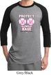Mens Breast Cancer Awareness Shirt Protect 2nd Base Raglan Tee T-Shirt