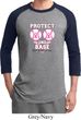 Mens Breast Cancer Awareness Shirt Protect 2nd Base Raglan Tee T-Shirt