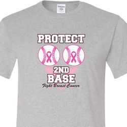 Mens Breast Cancer Awareness Shirt Protect 2nd Base Tall Tee T-Shirt Mens Breast Cancer Awareness Shirt Protect 2nd Base Tall Tee T-Shirt