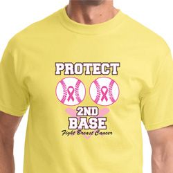 Mens Breast Cancer Awareness Shirt Protect 2nd Base Tee T-Shirt Mens Breast Cancer Awareness Shirt Protect 2nd Base Tee T-Shirt