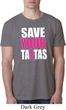 Mens Breast Cancer Awareness Shirt Save Your Tatas Burnout Tee T-Shirt