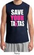 Mens Breast Cancer Awareness Shirt Save Your Tatas Muscle Tee T-Shirt