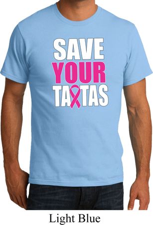 Mens Breast Cancer Awareness Shirt Save Your Tatas Organic Tee T-Shirt