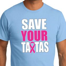 Mens Breast Cancer Awareness Shirt Save Your Tatas Organic Tee T-Shirt