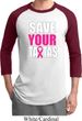 Mens Breast Cancer Awareness Shirt Save Your Tatas Raglan Tee T-Shirt