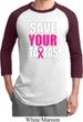 Mens Breast Cancer Awareness Shirt Save Your Tatas Raglan Tee T-Shirt