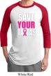 Mens Breast Cancer Awareness Shirt Save Your Tatas Raglan Tee T-Shirt