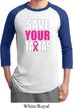 Mens Breast Cancer Awareness Shirt Save Your Tatas Raglan Tee T-Shirt