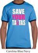 Mens Breast Cancer Awareness Shirt Save Your Tatas Ringer Tee T-Shirt