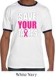 Mens Breast Cancer Awareness Shirt Save Your Tatas Ringer Tee T-Shirt