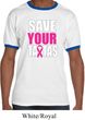 Mens Breast Cancer Awareness Shirt Save Your Tatas Ringer Tee T-Shirt