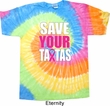 Mens Breast Cancer Awareness Shirt Save Your Tatas Tie Dye Tee T-shirt