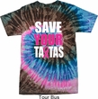 Mens Breast Cancer Awareness Shirt Save Your Tatas Tie Dye Tee T-shirt