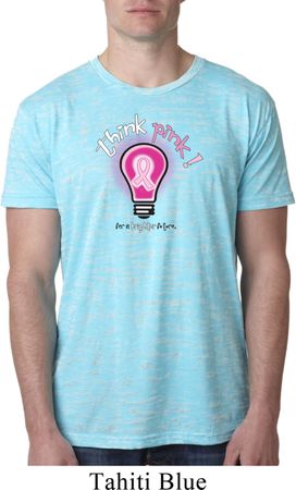 Mens Breast Cancer Awareness Shirt Think Pink Burnout Tee T-Shirt