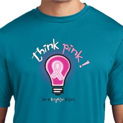 Mens Breast Cancer Awareness Shirt Think Pink Moisture Wicking Tee Mens Breast Cancer Awareness Shirt Think Pink Moisture Wicking Tee
