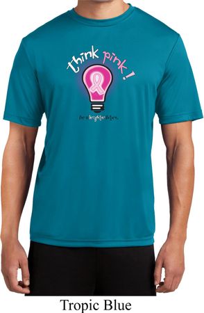 Mens Breast Cancer Awareness Shirt Think Pink Moisture Wicking Tee
