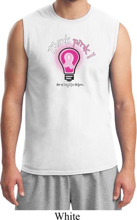 Mens Breast Cancer Awareness Shirt Think Pink Muscle Tee T-Shirt