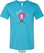 Mens Breast Cancer Awareness Shirt Think Pink Tri Blend V-neck Tee