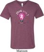 Mens Breast Cancer Awareness Shirt Think Pink Tri Blend V-neck Tee