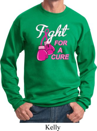 Mens Breast Cancer Awareness Sweatshirt Fight For a Cure Sweat Shirt