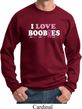 Mens Breast Cancer Awareness Sweatshirt I Love Boobies Sweat Shirt