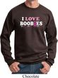 Mens Breast Cancer Awareness Sweatshirt I Love Boobies Sweat Shirt