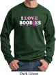 Mens Breast Cancer Awareness Sweatshirt I Love Boobies Sweat Shirt