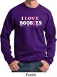 Mens Breast Cancer Awareness Sweatshirt I Love Boobies Sweat Shirt