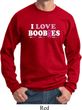Mens Breast Cancer Awareness Sweatshirt I Love Boobies Sweat Shirt