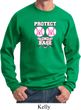 Mens Breast Cancer Awareness Sweatshirt Protect 2nd Base Sweat Shirt