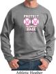 Mens Breast Cancer Awareness Sweatshirt Protect 2nd Base Sweat Shirt