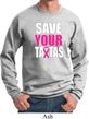 Mens Breast Cancer Awareness Sweatshirt Save Your Tatas Sweat Shirt