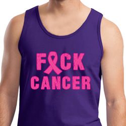 Mens Breast Cancer Awareness Tanktop F*CK Cancer Tank Top