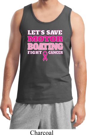 Mens Breast Cancer Awareness Tanktop Motor Boating Tank Top