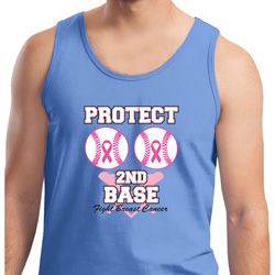 Mens Breast Cancer Awareness Tanktop Protect 2nd Base Tank Top Mens Breast Cancer Awareness Tanktop Protect 2nd Base Tank Top