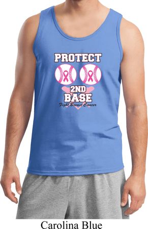 Mens Breast Cancer Awareness Tanktop Protect 2nd Base Tank Top