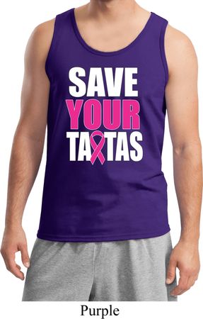 Mens Breast Cancer Awareness Tanktop Save Your Tatas Tank Top