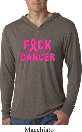Mens Breast Cancer Shirt F*CK Cancer Lightweight Hoodie Tee T-Shirt
