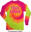 Mens Breast Cancer Shirt F*CK Cancer Long Sleeve Tie Dye Tee T-shirt
