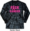Mens Breast Cancer Shirt F*CK Cancer Long Sleeve Tie Dye Tee T-shirt