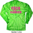 Mens Breast Cancer Shirt F*CK Cancer Long Sleeve Tie Dye Tee T-shirt