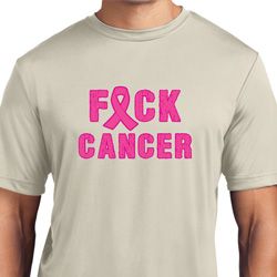 Mens Breast Cancer Shirt F*CK Cancer Moisture Wicking Tee T-Shirt