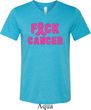 Mens Breast Cancer Shirt F*CK Cancer Tri Blend V-neck Tee T-Shirt