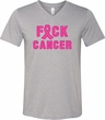 Mens Breast Cancer Shirt F*CK Cancer Tri Blend V-neck Tee T-Shirt